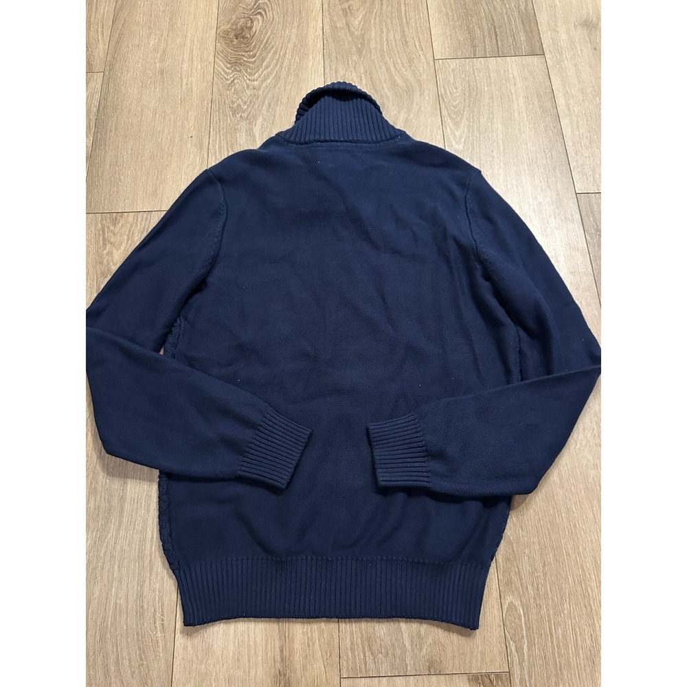 Chap's Men's Newport Navy Blue Button Neck‎ Knit Sweater Preppy Small NEW - Picture 8 of 10